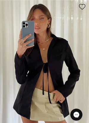Princess Polly NWT  Tie Front Blazer Top thumbnail 1