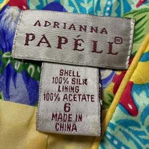 Adrianna Papell Size 6 Vintage Two Piece‎ Skirt Top Suit Set 100% Silk Floral thumbnail 13