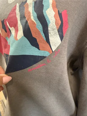 Mountain And Isles Grey Pullover Crewneck Sweatshirt‎ Mountains Outdoor Sunset L thumbnail 3
