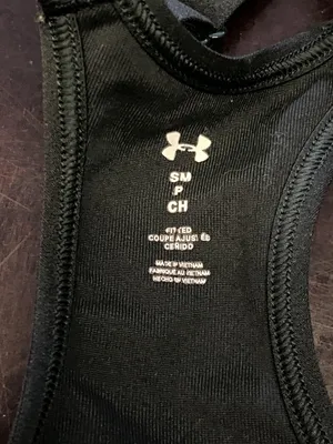 Under Armour Sports Bra Womens Small Black Abstract Print Racerback Padded thumbnail 5