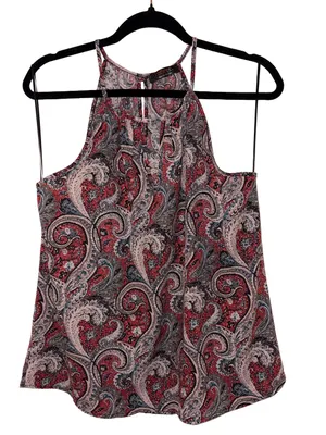 Vintage Renee C. Y2K Paisley High Neck Swing Tank Top Large Made in USA thumbnail 3