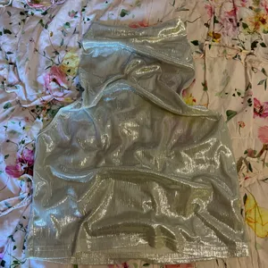 silver turtle neck open back top thumbnail 1