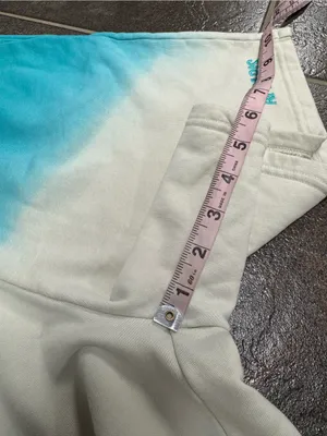 Apparis Roxy 100% Cotton Ombre Dip Dye Fleece Track Shorts Blue White Small thumbnail 11