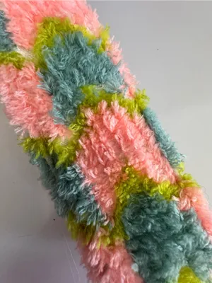 Anthropologie Plush Zigzag Strap in Pink, Blue & Green thumbnail 3