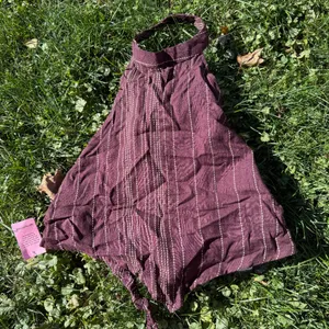 Pretty Little Thing NWT DARK BROWN EMBROIDERED STRIPE HALTERNECK TOP thumbnail 4