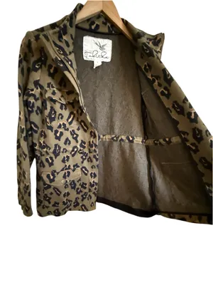 Anthropologie Tabitha Leopard Print Utility Jacket Women’s Sz S Safari Military thumbnail 5