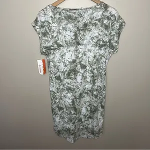 NWT Merrill Knit Travel Dress Green Putty Print Short Sleeve T-Shirt Dress Small thumbnail 12