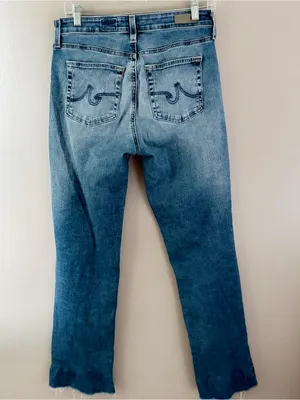 AG Adriano Goldschmied Mari Mid Rise Slim Straight Jeans Size 28 thumbnail 3