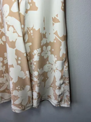 Offline By Aerie Real Me Super Flare Crossover HiRise Leggings Tan Floral Y2K XS thumbnail 6
