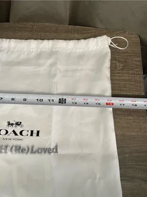 Authentic Coach (Re)Loved White Sateen Drawstring Handbag Dust Bag thumbnail 3