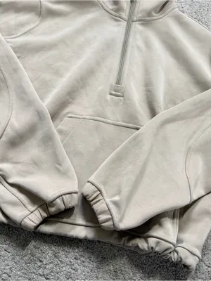 Lululemon Women’s Lululemon Brushed Softstreme Half Zip in Riverstone 4 thumbnail 7
