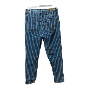 American‎ Eagle Pinstripe Mom Jeans Womens 4 Blue Excellent High Rise Striped thumbnail 5