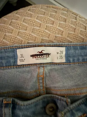 Hollister Light Blue Distressed Low-Rise Straight Jeans thumbnail 3