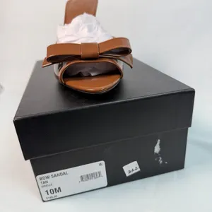 AAJ By Aminah Size-10M Womens Giselle Tan Bow Mule Dress Sandals‎ thumbnail 3