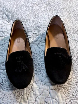 ☀️J.Crew Black Faux Suede Tassel Smoking Loafers Flats Sz 8.5🧡 thumbnail 11