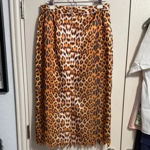 Vintage Leopard Animal Print Beaded Tiered Midi‎ Skirt Festival Mob Wife Church thumbnail 4