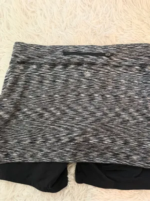 Athleta Run Skort Black Gray Marled Athletic Running Tennis Skirt Shorts M thumbnail 6