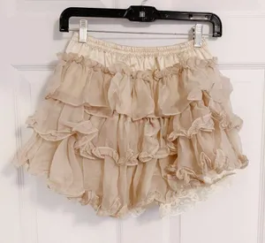 Japanese Kawaii Y2K Dusty Pink Cottage Ballet Ruffle Mini Tier Skirt Skorts thumbnail 1