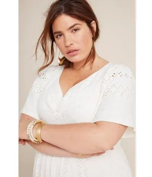 NWT Anthropologie Maeve Rochelle Eyelet Maxi in White Ivory Eyelet Dress M thumbnail 9
