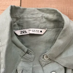 Oversized Green Linen Pocket Shirt thumbnail 4