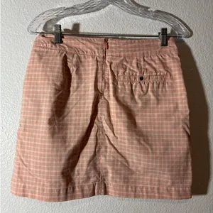 Dockers Vintage Women Size 2 Skort Peach Check Plaid Golf Athleisure Zip Pockets thumbnail 2