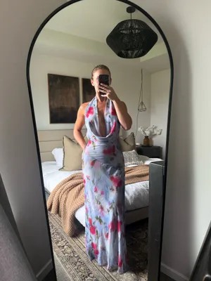 ZARA Printed Halter Dress thumbnail 4