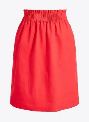 J. Crew Red Cotton Linen Blend Sidewalk Mini Skirt Sz 2 thumbnail 1
