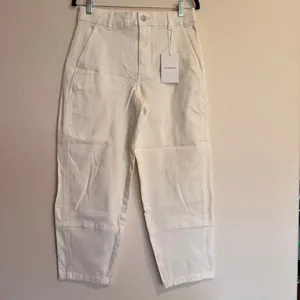 Everlane The Utility Barrel Pant Bone White Organic Cotton High Rise Size 8 NWT thumbnail 2