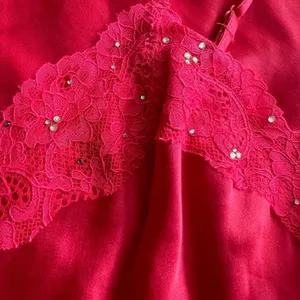 Victoria's Secret Red Lace Embellished Chemise, L thumbnail 8