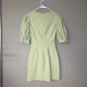 NWT Sabo Skirt Alma Dress in Green Women’s Size XS Puff Sleeve Cotton Mini Dress thumbnail 4