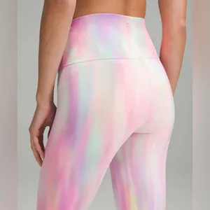 VERY RARE NWT Lululemon Wunder Train High-Rise Tight 25" Psychedelic Wash Multi thumbnail 4