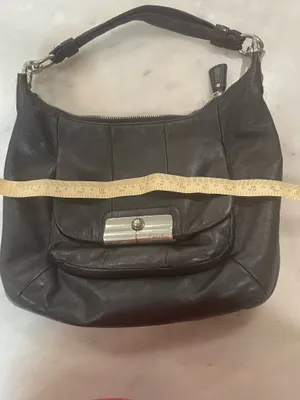 Coach Kristin Black Leather Shoulder Bag Gusseted PocketLatch PurseVintage 16808 thumbnail 8