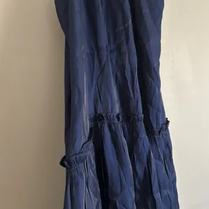 NWT Pinch Boutique Dress Small‎ Navy Blue Ruffle Neck And Trim Holiday Preppy thumbnail 11