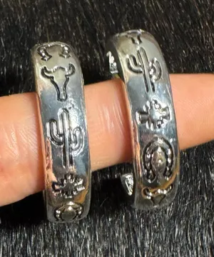 Western hoop earrings Silver thumbnail 1