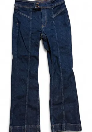 Pilcro Anthropologie Jeans 28 Dark Wash Flare Trouser Y2K 70s Style thumbnail 1