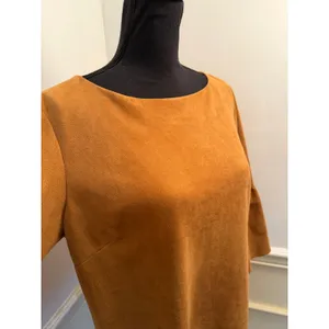 Sail to Sable STS Faux Suede 3/4 Ruffle Bell Sleeve Top Camel Brown Boho Western thumbnail 3