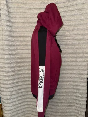 Victoria’s Secret PINK Burgundy Zip Hoodie S thumbnail 4