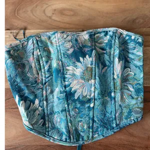 NWT M Lace Up Jacquard Corset Top Bustier Tapestry Tube Sleeveless Windsor Women thumbnail 2