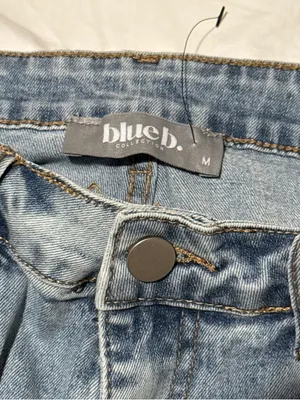 Women's Light Blue Flared Jeans with Rhinestone Detail thumbnail 5