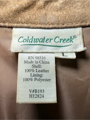 Coldwater Creek Suede Leather Jacket Women’s Large Tan Cowboy Snap Lined Western thumbnail 3
