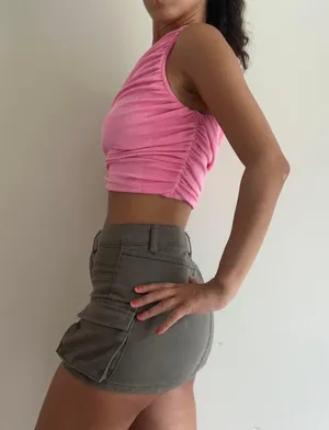 Pink Shiny Going Out Top Small thumbnail 2