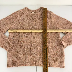 A New Day Cable Knit Sweater Womens Medium Marled Pink Multi Cozy Fall Casual thumbnail 6