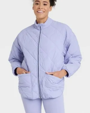All in Motion lavender purple quilted puffer jacket size small thumbnail 1