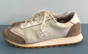 Tory Burch Annie Nylon Suede Ivory White Runner Sneakers thumbnail 4