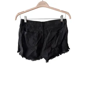 One Teaspoon Sz XS/26 Marlons Black Low Waist Cut Off Summer Denim Jean Shorts thumbnail 3