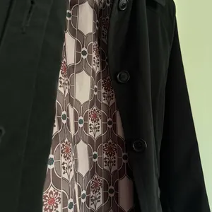 London Fog Black Belted Trench Coat Mid-Length Pink Pattern Lining - Size Medium thumbnail 3