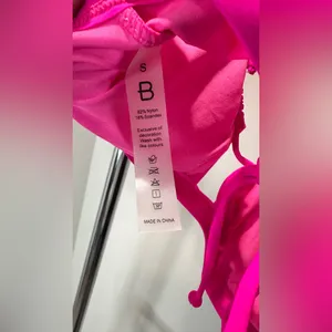 Blooming Jelly New Classic Bright Hot Pink String Bikini Swim Set, Small thumbnail 3