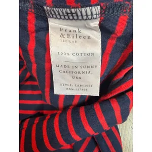 Frank & Eileen Patrick Popover Navy Red Striped Cotton Tee Lab Shirt Size Medium thumbnail 6