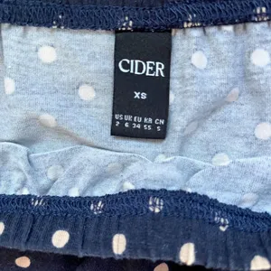 NWT Cider Blue White Boat Neck Polka Dot Top & Ruffle Hem Mid Rise Skirt Set XS thumbnail 6