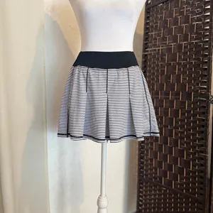 Kyodan Women's White + Black Striped Pleated Tennis Skirt Size P/S Fairy Core thumbnail 2